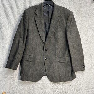 Austin‎ Reed Men's Wool Blazer 46R Brown Gray Herringbone 2 Button Sport Jacket